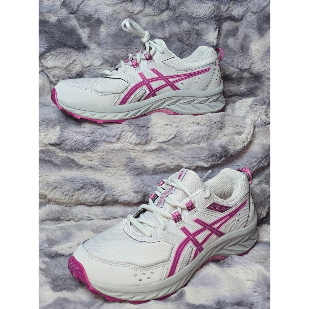 NWOT Asics pre Gel-VENTURE 9 GRADE SCHOOL Grey Pink‎ Trail Running Shoes Size 5